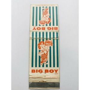 Rare Vintage Matchbook Cover K3 BIG BOY BURGER Chicago Illinois Stripes Design